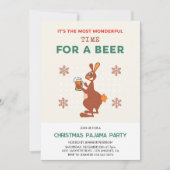 クリスマスパジャマパーティースランバーカンガロおもしろいー 招待状 (正面)