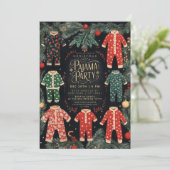 クリスマスパジャマパーティーホリデーパジャマパーティー 招待状 (スタンド正面)