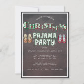 クリスマスパジャマパーティーホリデー 招待状 (正面)