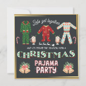 クリスマスパジャマパーティーホリデー 招待状 (正面)