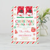 クリスマスパジャマパーティーレッドホリデーパジャマパーティー 招待状 (スタンド正面)