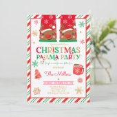 クリスマスパジャマパーティーレッドホリデーパジャマパーティー 招待状 (スタンド正面)