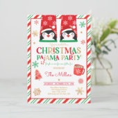 クリスマスパジャマパーティーレッドホリデーパジャマパーティー 招待状 (スタンド正面)