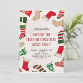 クリスマスパジャマパーティー子供イラスト 招待状 (スタンド正面)