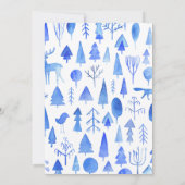 クリスマスパジャマパーティー招待状美しい水色 招待状 (裏面)