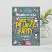 クリスマスパジャマパーティー 子供 休日 寝具パーティー 招待状 (スタンド正面)