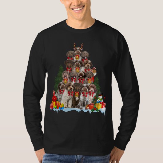 クリスマスパジャマラゴットロマグノロクリスマスツリーギフト Tシャツ (正面)