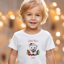 クリスマスパジャマ名に一致するポーラベアファミリー トドラーTシャツ