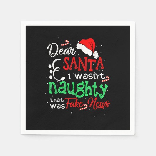 クリスマスパジャマ私はサンタいけなフェイク親愛ではなかった スタンダードカクテルナプキン (正面)