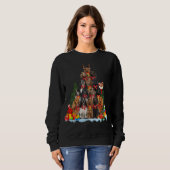 クリスマスパジャマ英語コッカースパニエル犬クリスマスツリー スウェットシャツ (正面フル)