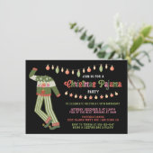 クリスマスパジャマ誕生日パーティー醜いセーター 招待状 (スタンド正面)