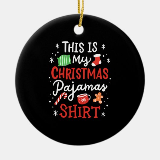 クリスマスパジャマ セラミックオーナメント (正面)