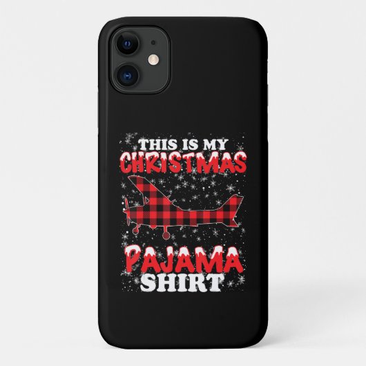 クリスマスパジャマ ユニーク 航空 飛行機 プレゼント Case-Mate iPhoneケース (裏面)