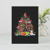 クリスマスパジャマ ロットワイラー ツリー クリスマス 犬 パパ ママ 招待状 (スタンド正面)