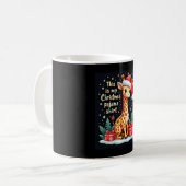 クリスマスパジャムに合うサンタハットを着たキリン コーヒーマグカップ (正面左)