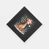 クリスマスパジャムに合うサンタハットを着たキリン スタンダードランチョンナプキン (角)