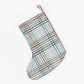クリスマスパステルの格子模様。名カスタム前の スモールクリスマスストッキング (裏面 (吊り時))