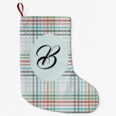 クリスマスパステルの格子模様。名カスタム前の スモールクリスマスストッキング (正面)