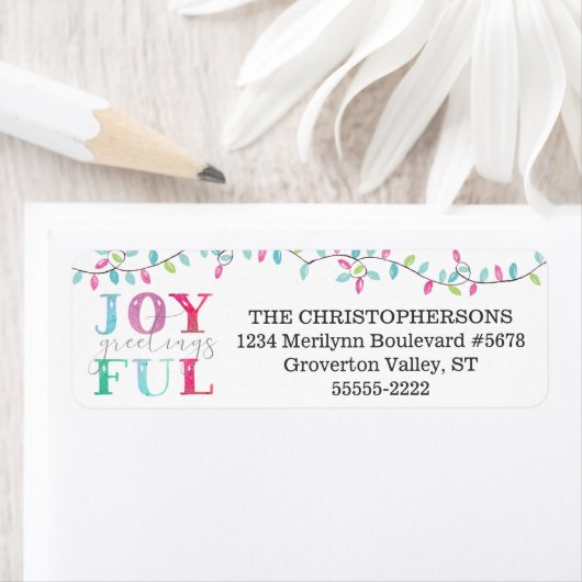 クリスマスパステルJOYFUL GREETINGSストリングライト ラベル (インサイチュ)