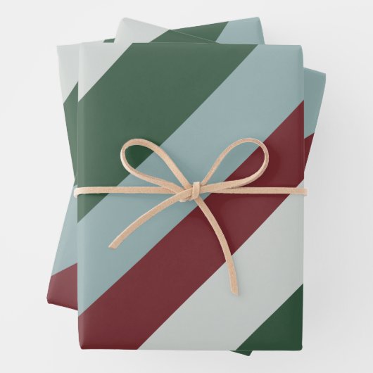クリスマスパストライプのターンキャンディーケーンストライプ ラッピングペーパーシート (インサイチュ)