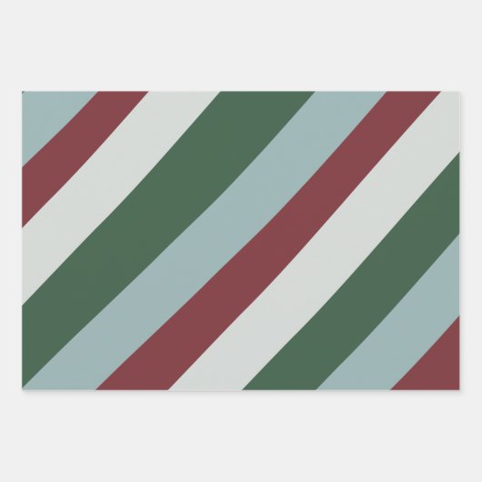 クリスマスパストライプのターンキャンディーケーンストライプ ラッピングペーパーシート (正面)