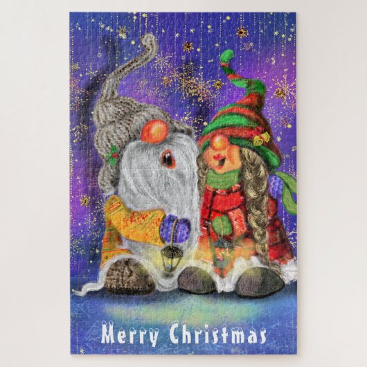 クリスマスパズルギフトと歌う格言家族 ジグソーパズル (縦)