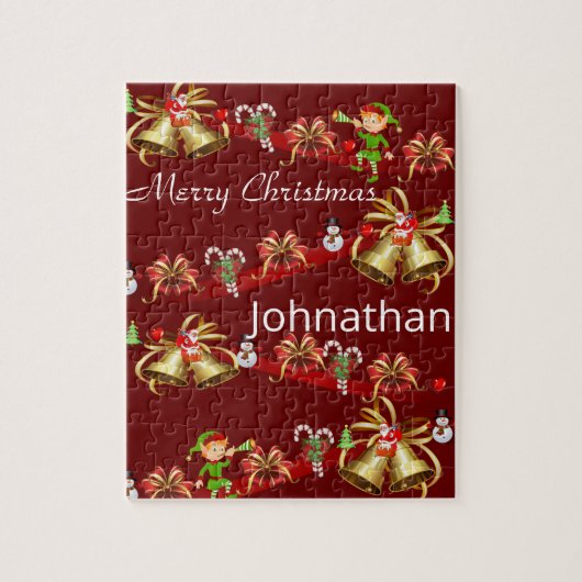 クリスマスパズルサンタ小妖精や小人雪だるま ジグソーパズル (縦)