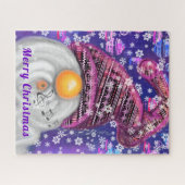 クリスマスパズルハッピー歌格言インパープルハット ジグソーパズル (横)