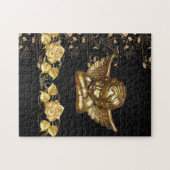 クリスマスパズル金ゴールドペンギンフローラ ジグソーパズル (横)