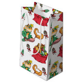 クリスマスパターおもしろいンのマーメイド猫 スモールペーパーバッグ (裏面アングル)