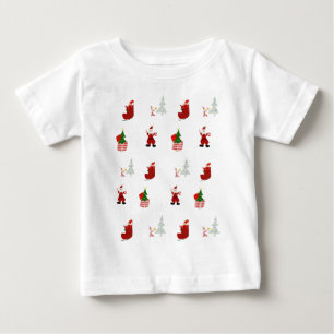 クリスマスパターンおもしろいベビーTシャツ ベビーTシャツ
