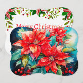 クリスマスパターンに署名とメッセージを追加 シーズンカード (正面/裏面)