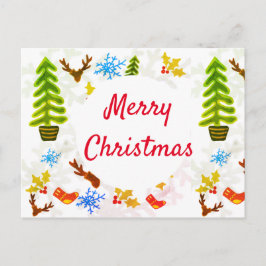 クリスマスパターンのお祭りの季節 ポストカード