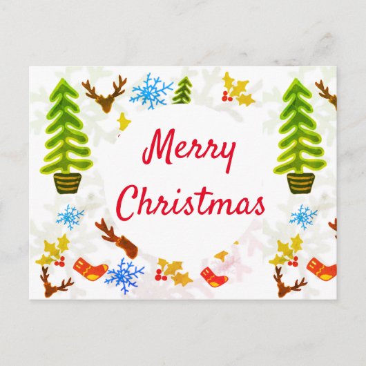 クリスマスパターンのお祭りの季節 ポストカード (正面)