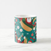 クリスマスパターンのサンタ コーヒーマグカップ (中央)