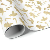 クリスマスパターンのジンジャーブレッドマン以上 ラッピングペーパー (ロールコーナー)