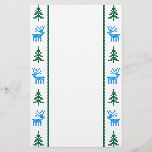 クリスマスパターンのデザイン(&Tree) 便箋 (正面)