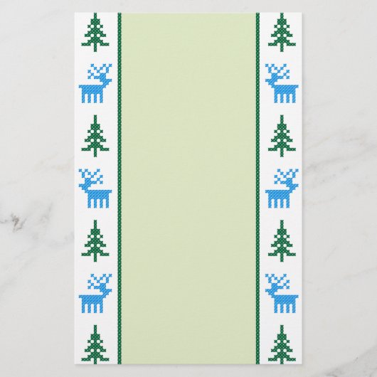 クリスマスパターンのデザイン(&Tree) 便箋 (正面)