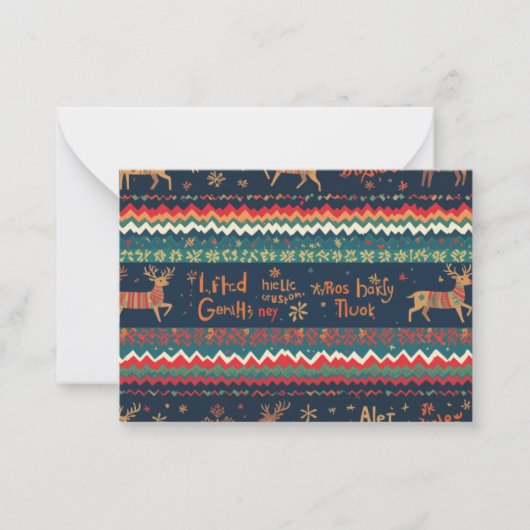 クリスマスパターンのノートカードデザイン ノートカード (正面)