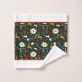 クリスマスパターンのバスタオオルセット バスタオルセット (ウォッシュタオル)