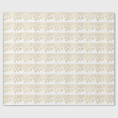 クリスマスパターンの線と雪の結晶。 ゴールド ラッピングペーパー (フラット)