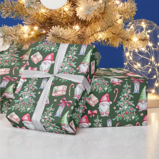 クリスマスパターンウォーターカラーギフト ラッピングペーパー (クリスマス)