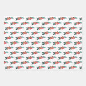 クリスマスパターンオーナメント墨汁 ラッピングペーパーシート (正面3)