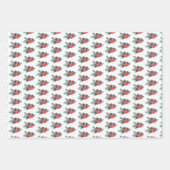 クリスマスパターンオーナメント墨汁 ラッピングペーパーシート (正面2)