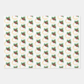 クリスマスパターンオーナメント墨汁 ラッピングペーパーシート (正面)