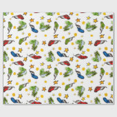 クリスマスパターンオーナメント墨汁 ラッピングペーパー (フラット)