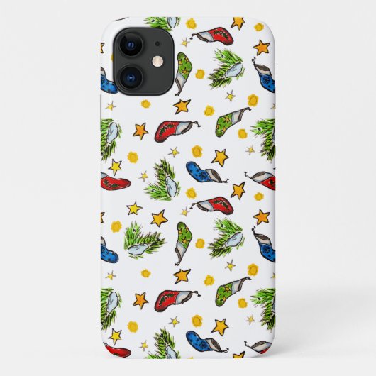 クリスマスパターンオーナメント墨汁 Case-Mate iPhoneケース (裏面)