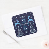 クリスマスパターンカスタム文字 スクエアシール (封筒)