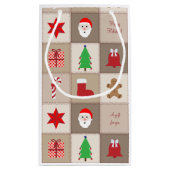 クリスマスパターンスモール抱き枕 – ベージュ スモールペーパーバッグ (裏面)