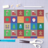 クリスマスパターンティッシュペーパー- カラフル 薄葉紙 (クラフト)